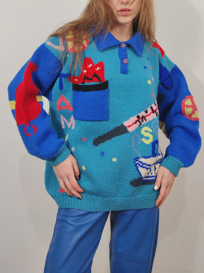 Berek Hand Knitted "The Common Cold" Pullover