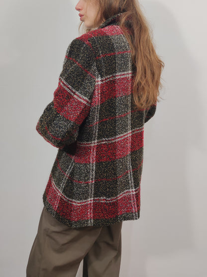Oversized Vintage Checkered Blazer