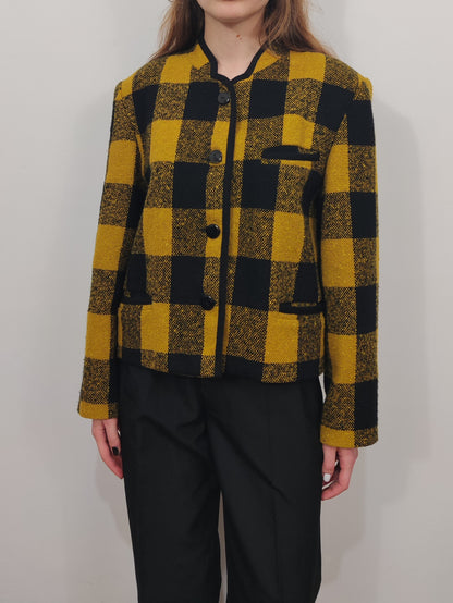 Yellow Checkered Vintage Blazer