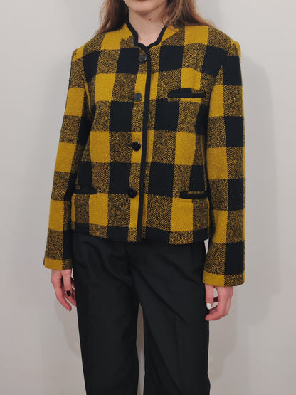 Yellow Checkered Vintage Blazer