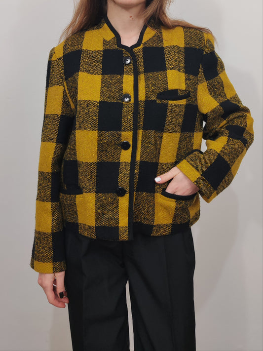 Yellow Checkered Vintage Blazer