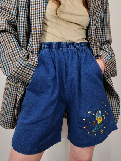 Vintage Studded Denim Shorts