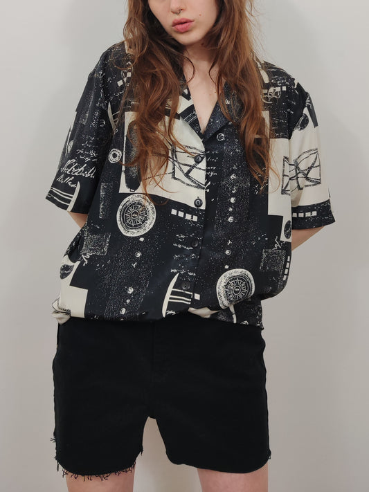 Vintage Black and White Shirt