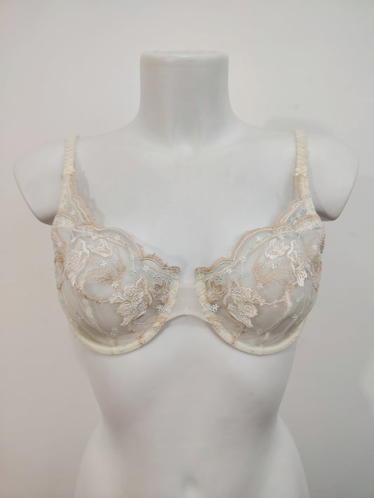 IMEC Vintage Deadstock Embroidered Nude Lace Bra