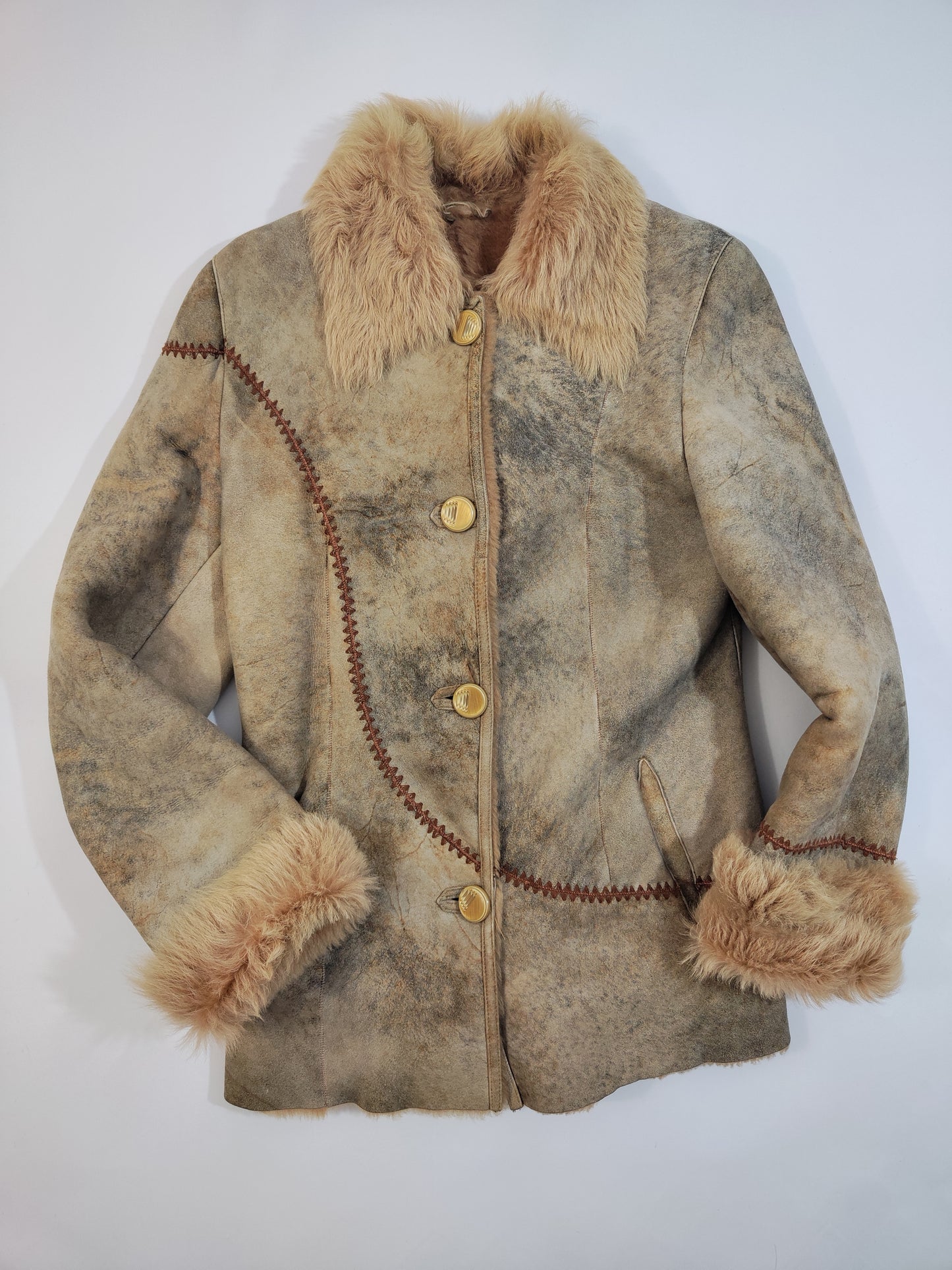 '90s Boho Shearling Coat