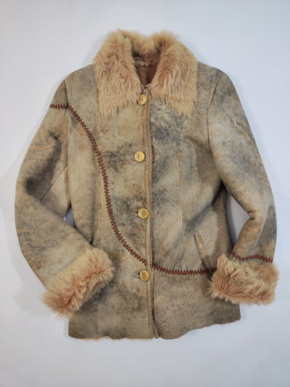 '90s Boho Shearling Coat