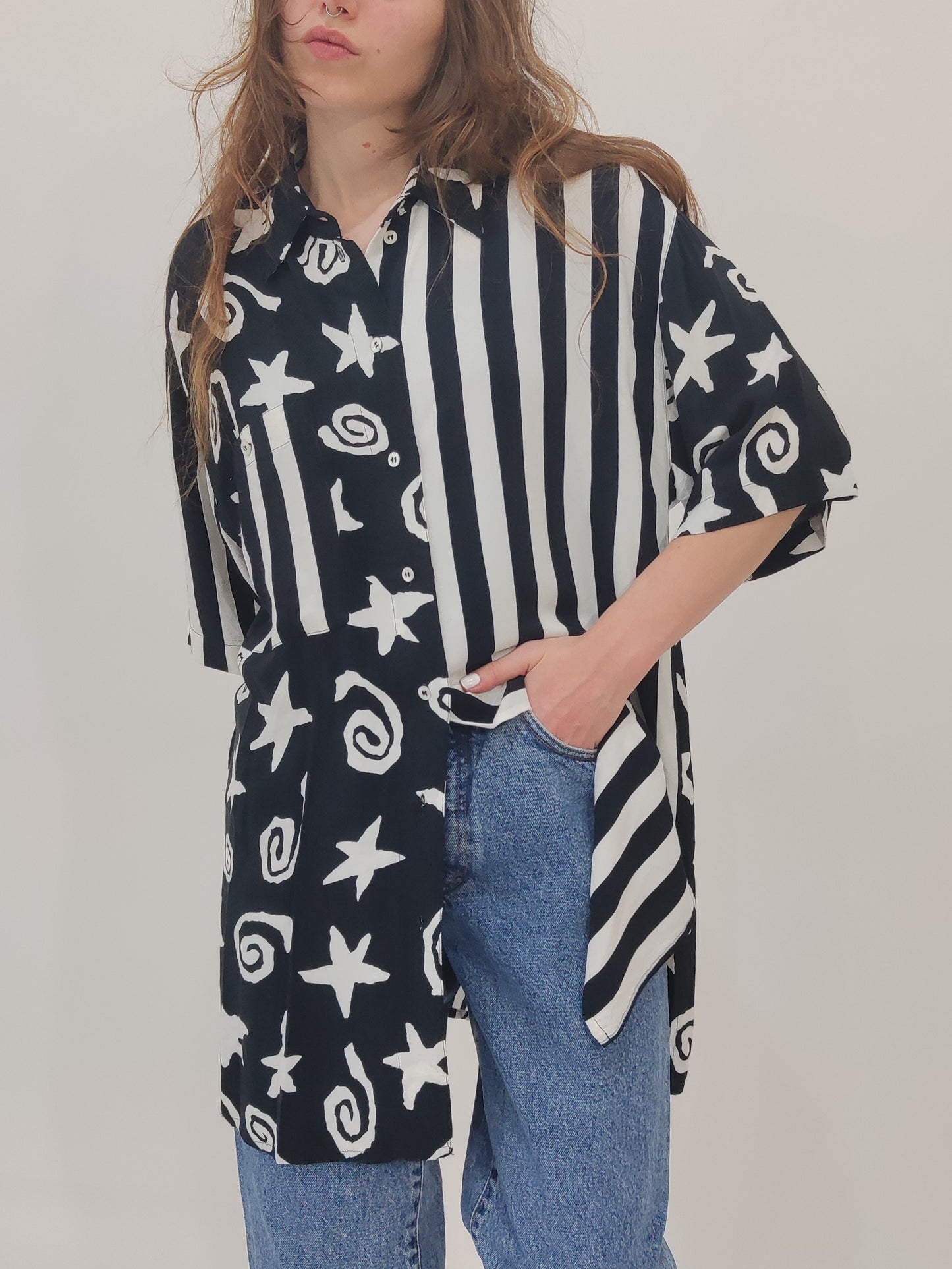 Vintage Graphic Maxi Shirt