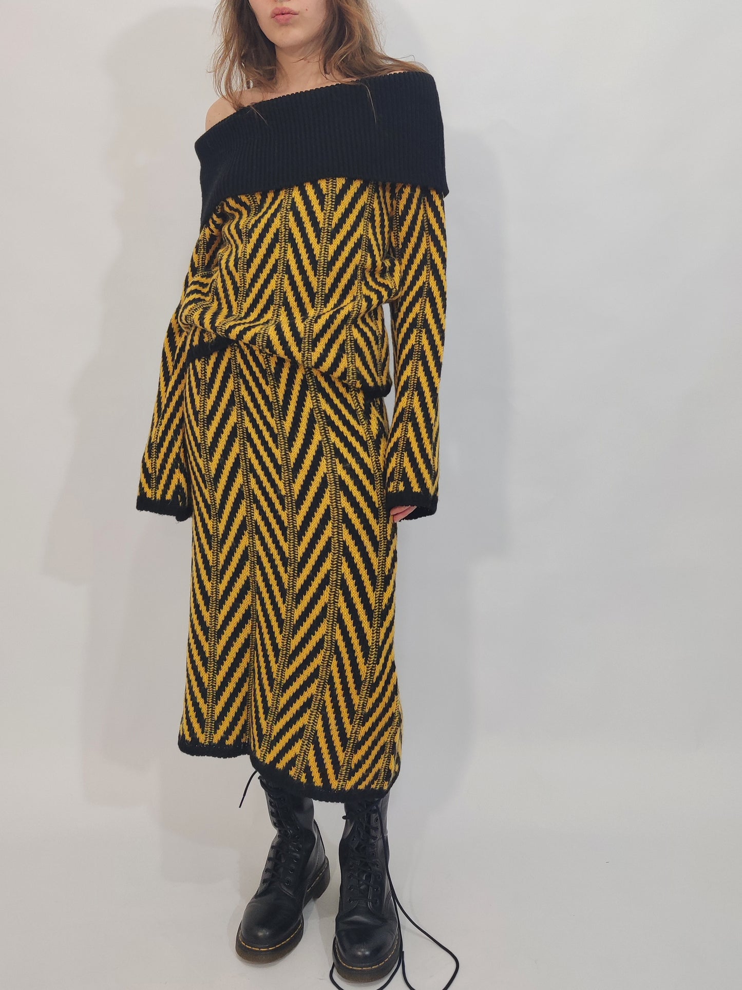 Late '90s Vintage Black&Yellow Co-Ord