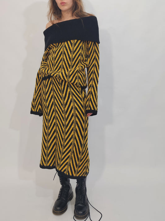 Late '90s Vintage Black&Yellow Co-Ord