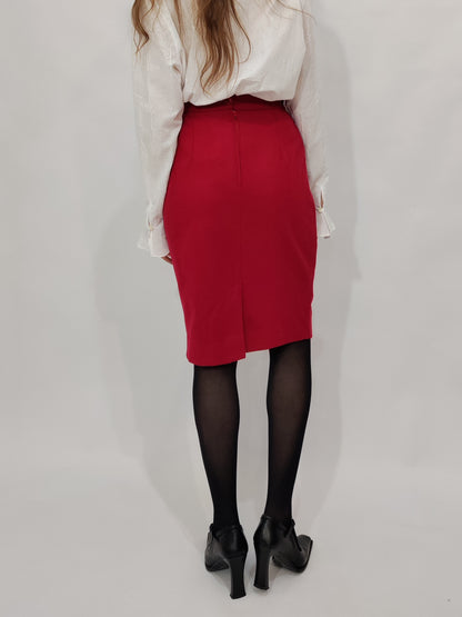 '80s Red Pencil Skirt