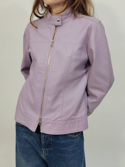'90s Real Leather Lilac Jacket