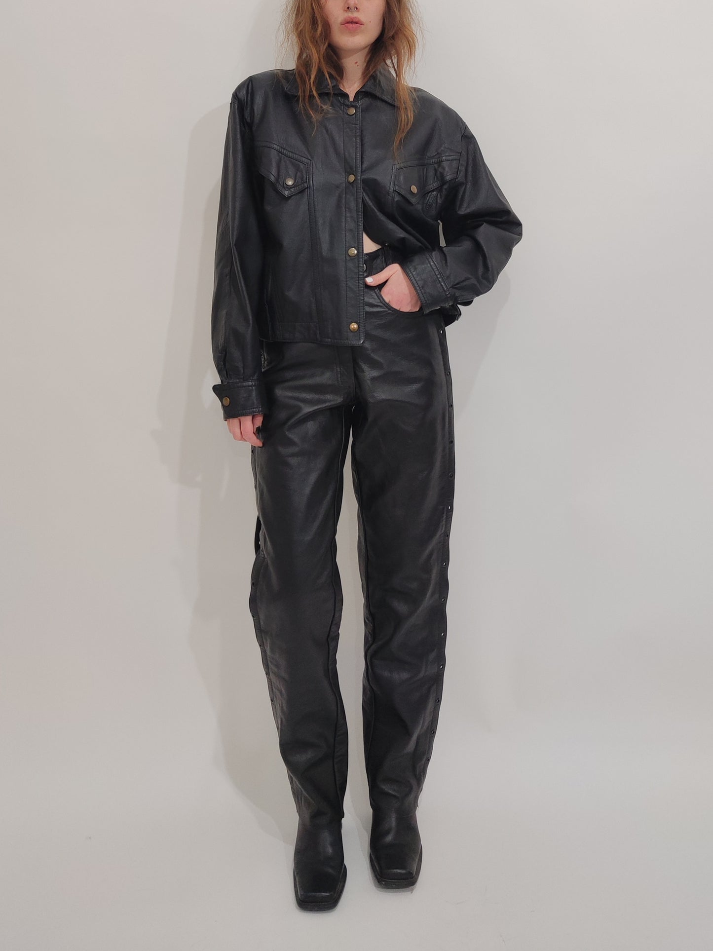 '80s Vintage Black Leather Jacket