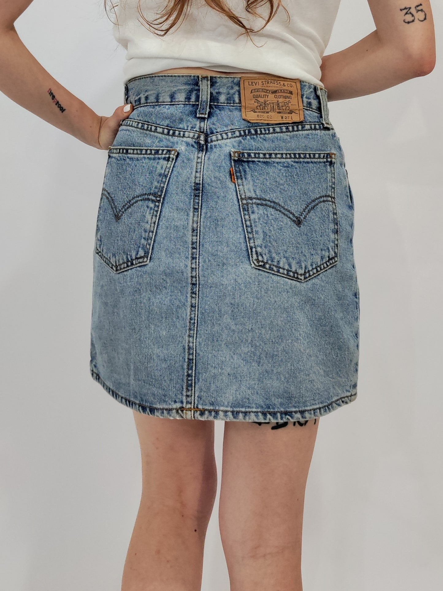 Levi's Orange Tab Denim Skirt