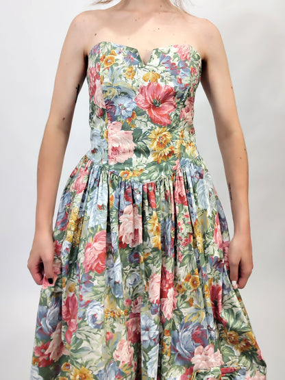 Early '80s Floral Cocktail Dress