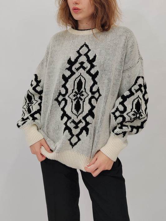 Late '80s Jacquard Pullover