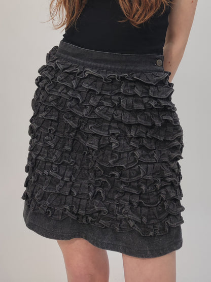 Moschino '80s Vintage Ruffled Denim Skirt