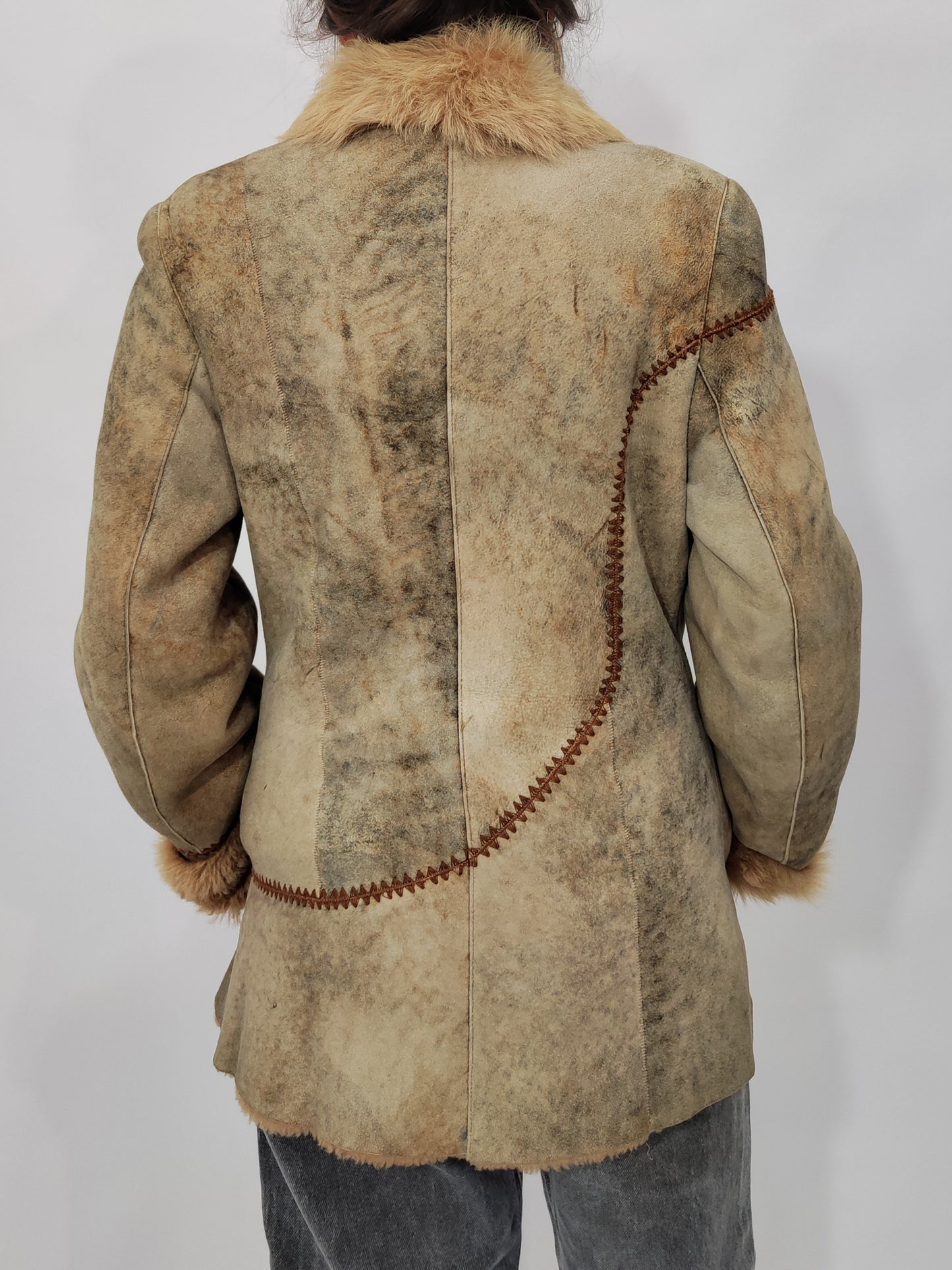 '90s Boho Shearling Coat