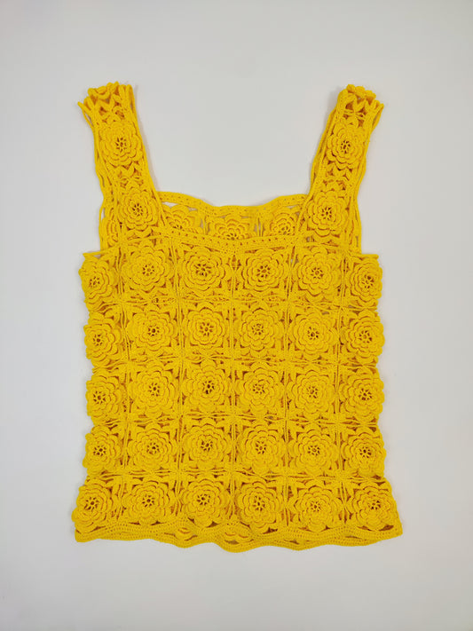 Vintage Yellow Crochet Top