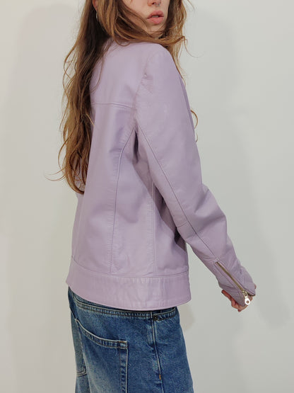 '90s Real Leather Lilac Jacket
