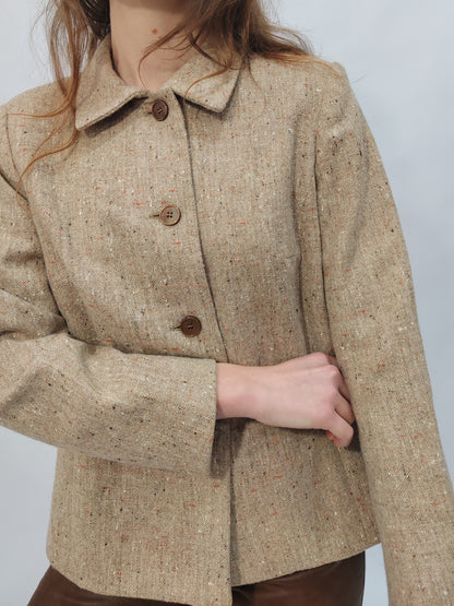 Vintage Flecked Tweed Tailored Blazer