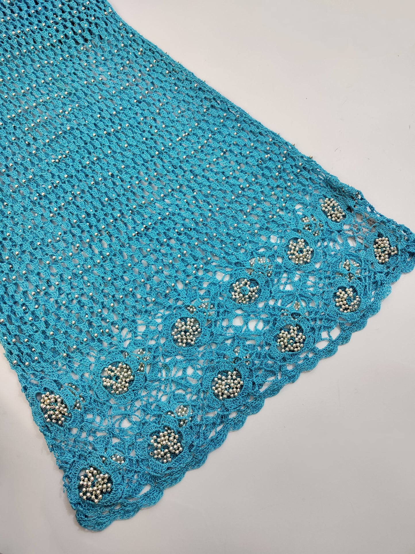 Gai Mattiolo Deadstock Fishnet Beaded Long Dress