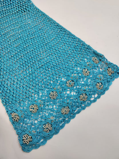 Gai Mattiolo Deadstock Fishnet Beaded Long Dress