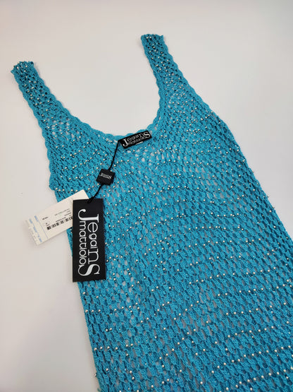 Gai Mattiolo Deadstock Fishnet Beaded Long Dress