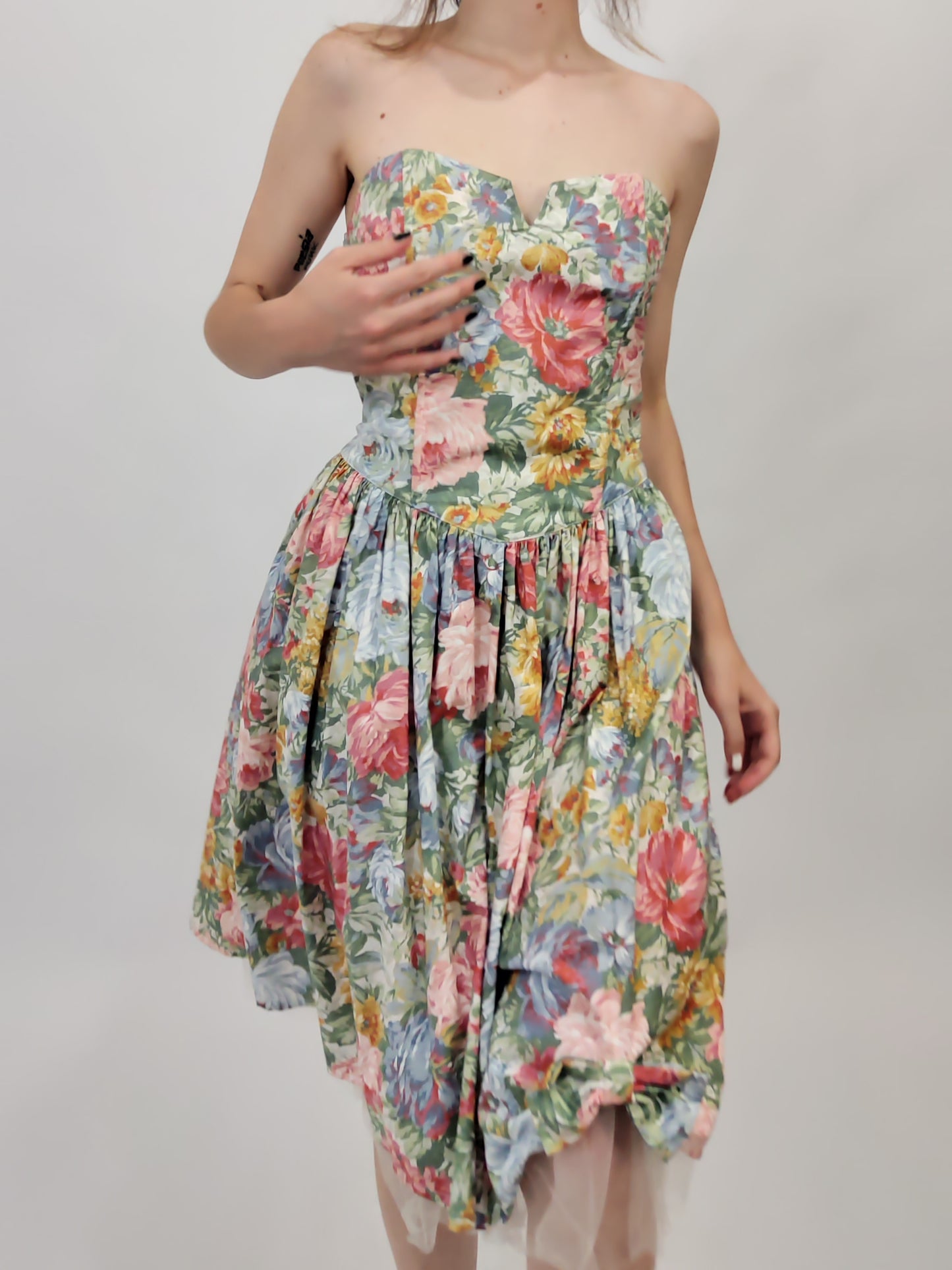 Early '80s Floral Cocktail Dress
