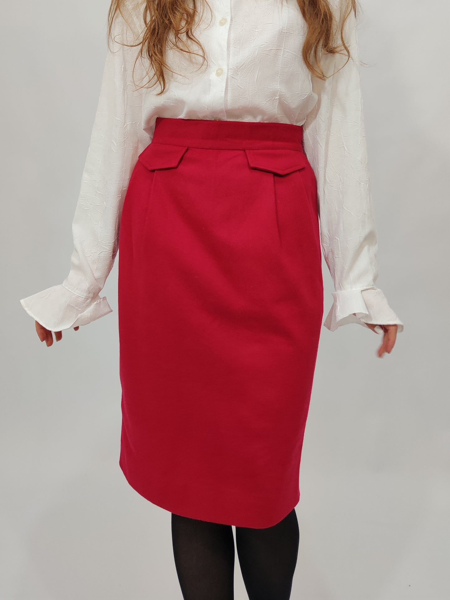 '80s Red Pencil Skirt