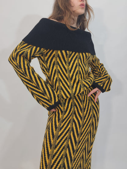 Late '90s Vintage Black&Yellow Co-Ord