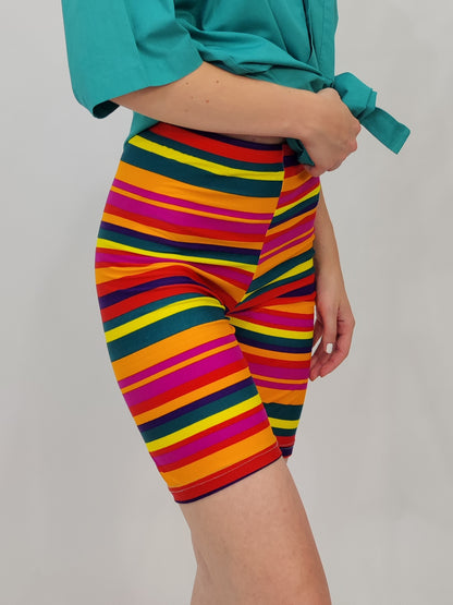 Vintage Biker Shorts - Striped