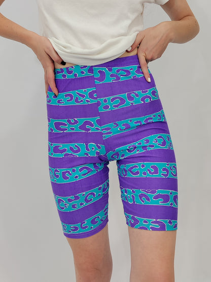 Vintage Biker Shorts - Leo Striped