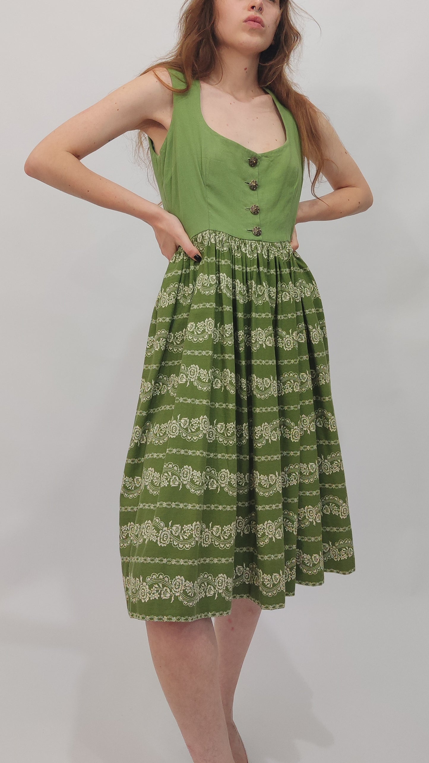 Green Vintage Trachten Dress