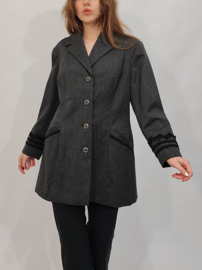 '80s Tailored Trimmed Blazer