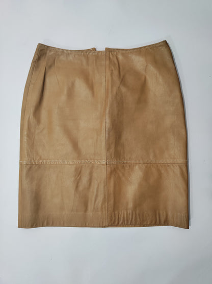 Ferrè Tan Leather Skirt
