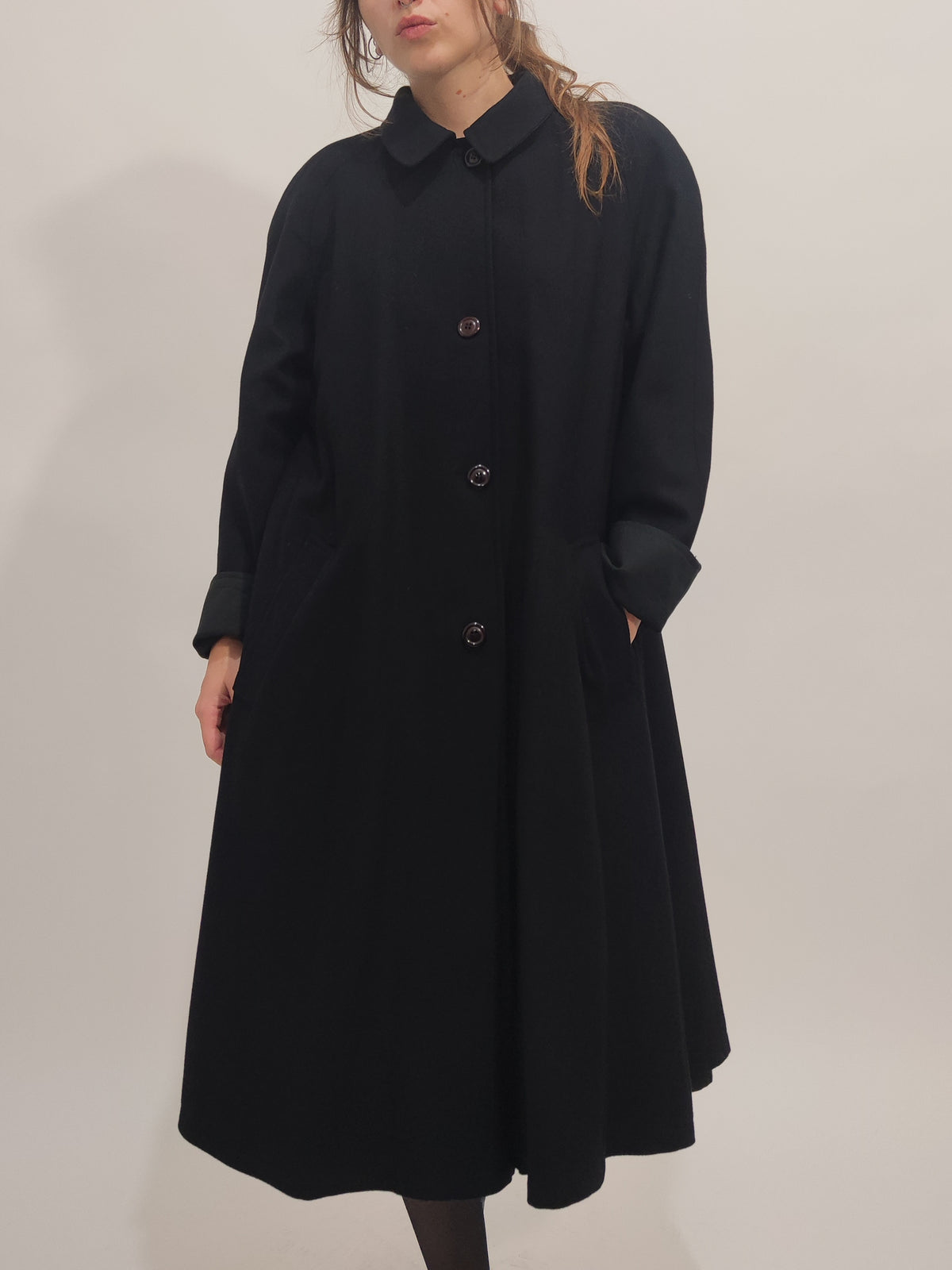 '80s Reversible Black Trenchcoat -