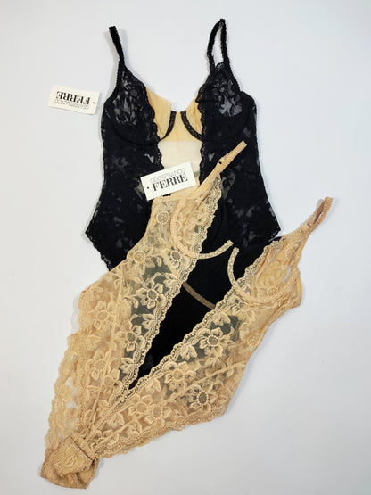 Archive - Gianfranco Ferré Deadstock Lace Bodysuit (NUDE)