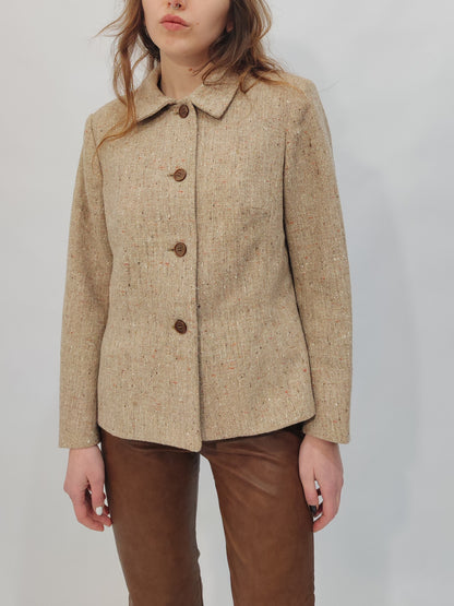 Vintage Flecked Tweed Tailored Blazer
