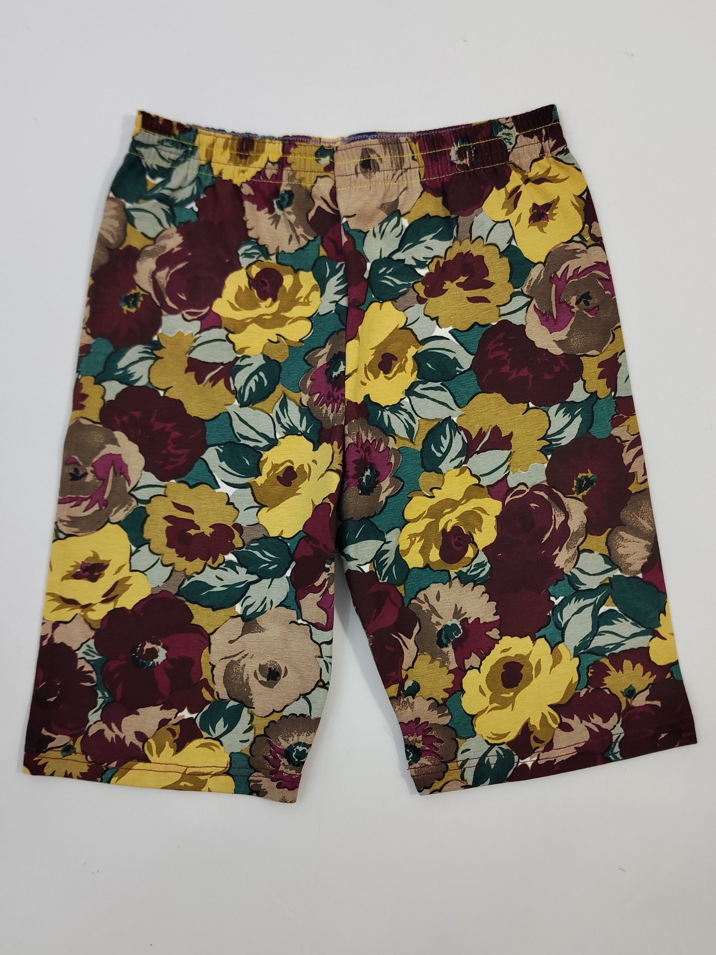 Vintage Biker Shorts - Floral Burgundy