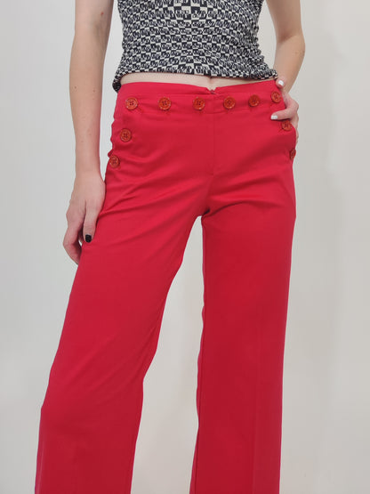 Late '90s Red Cotton Sailor Pants