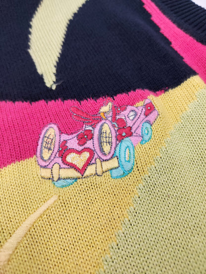 '80s Space Jeans Embroidered Vest