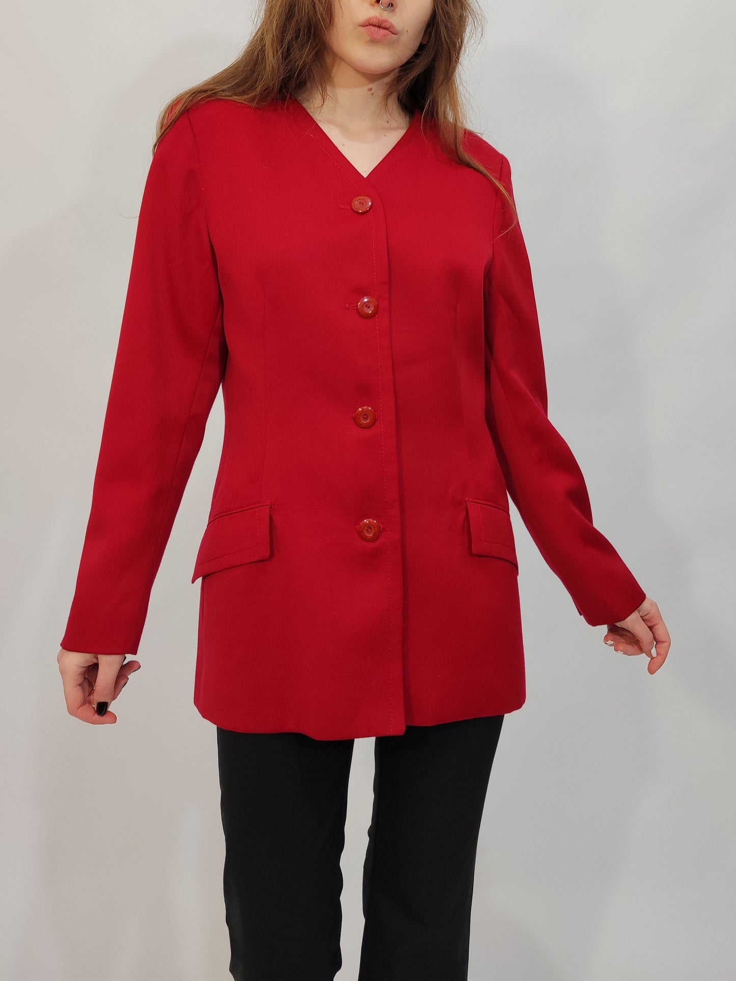 '80s Tailored Red Blazer