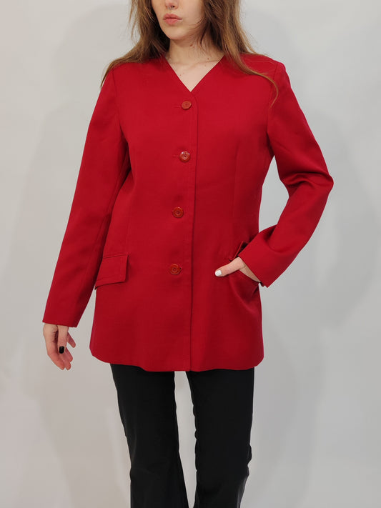 '80s Tailored Red Blazer