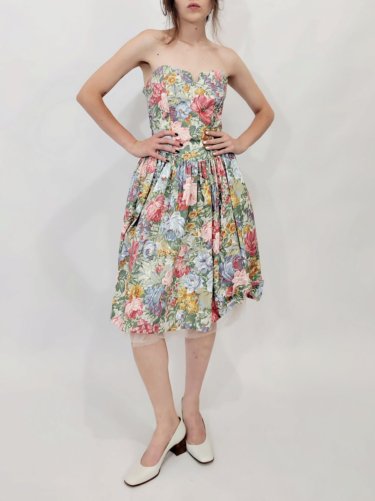 Early '80s Floral Cocktail Dress