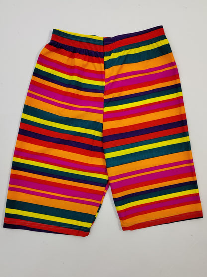Vintage Biker Shorts - Striped