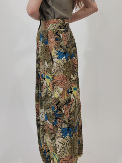 ‘80s Wide Leg Print Trousers - GC