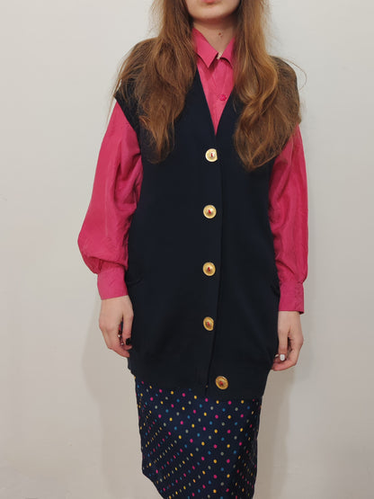 '80s Space Jeans Embroidered Vest