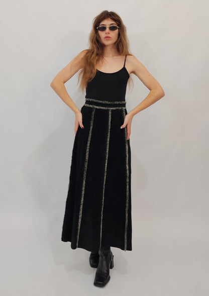 Vintage Leather Long Skirt