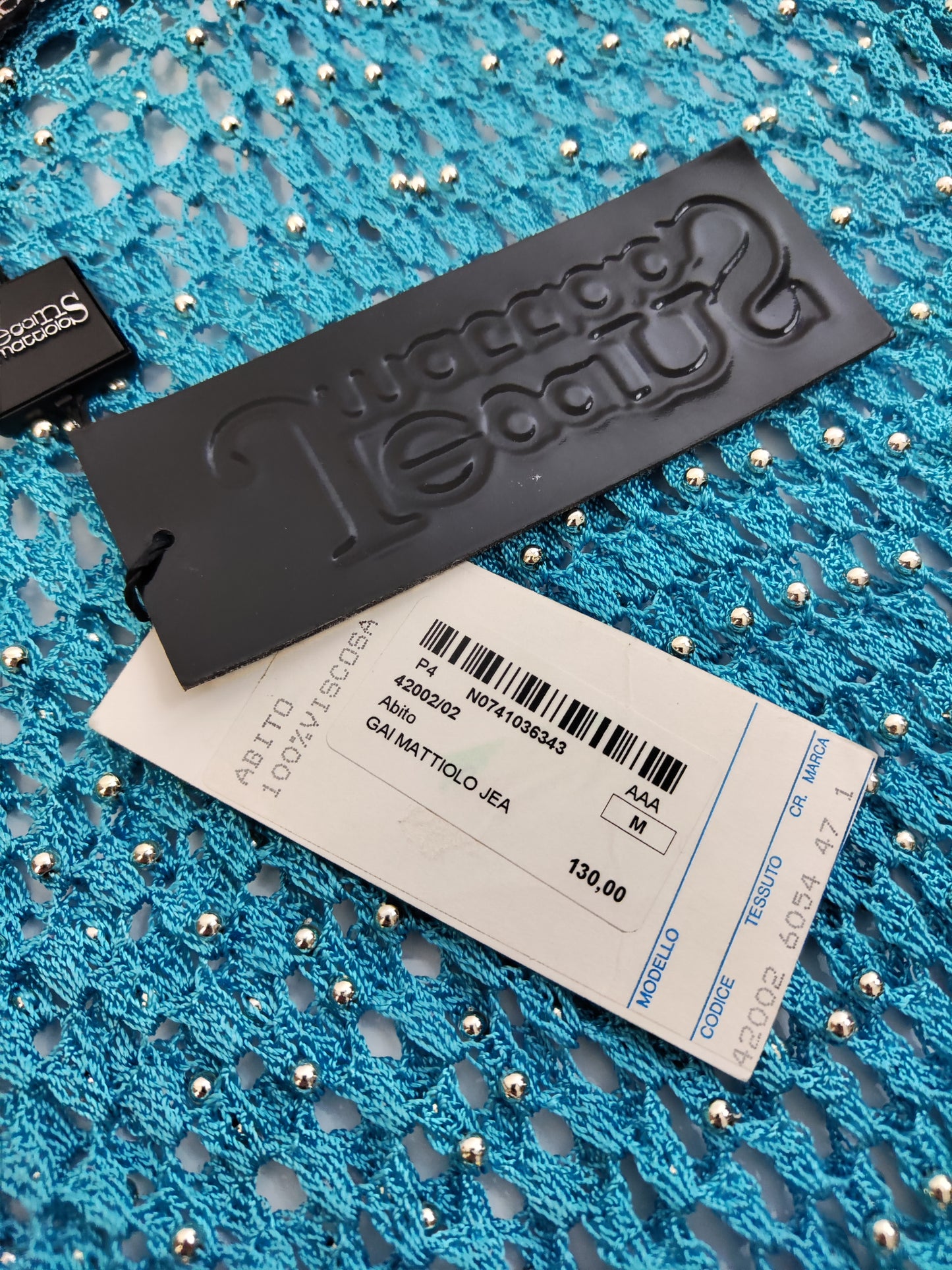 Gai Mattiolo Deadstock Fishnet Beaded Long Dress