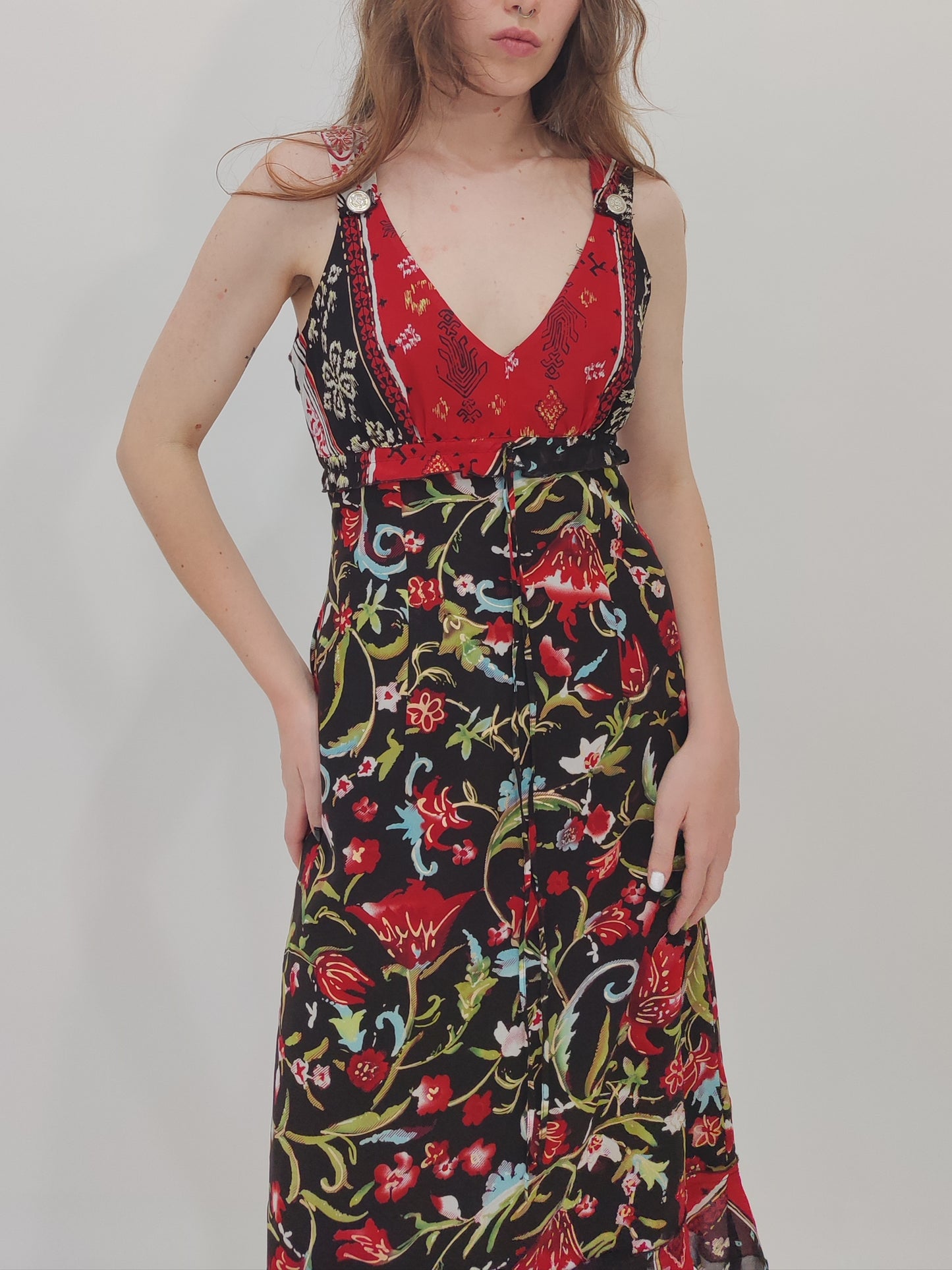 '90s Barclay Floral Dress - M